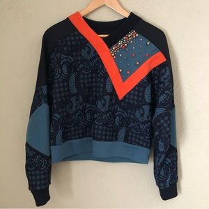 NWOT Three Floor designer size small clockwork orange color block v-neck